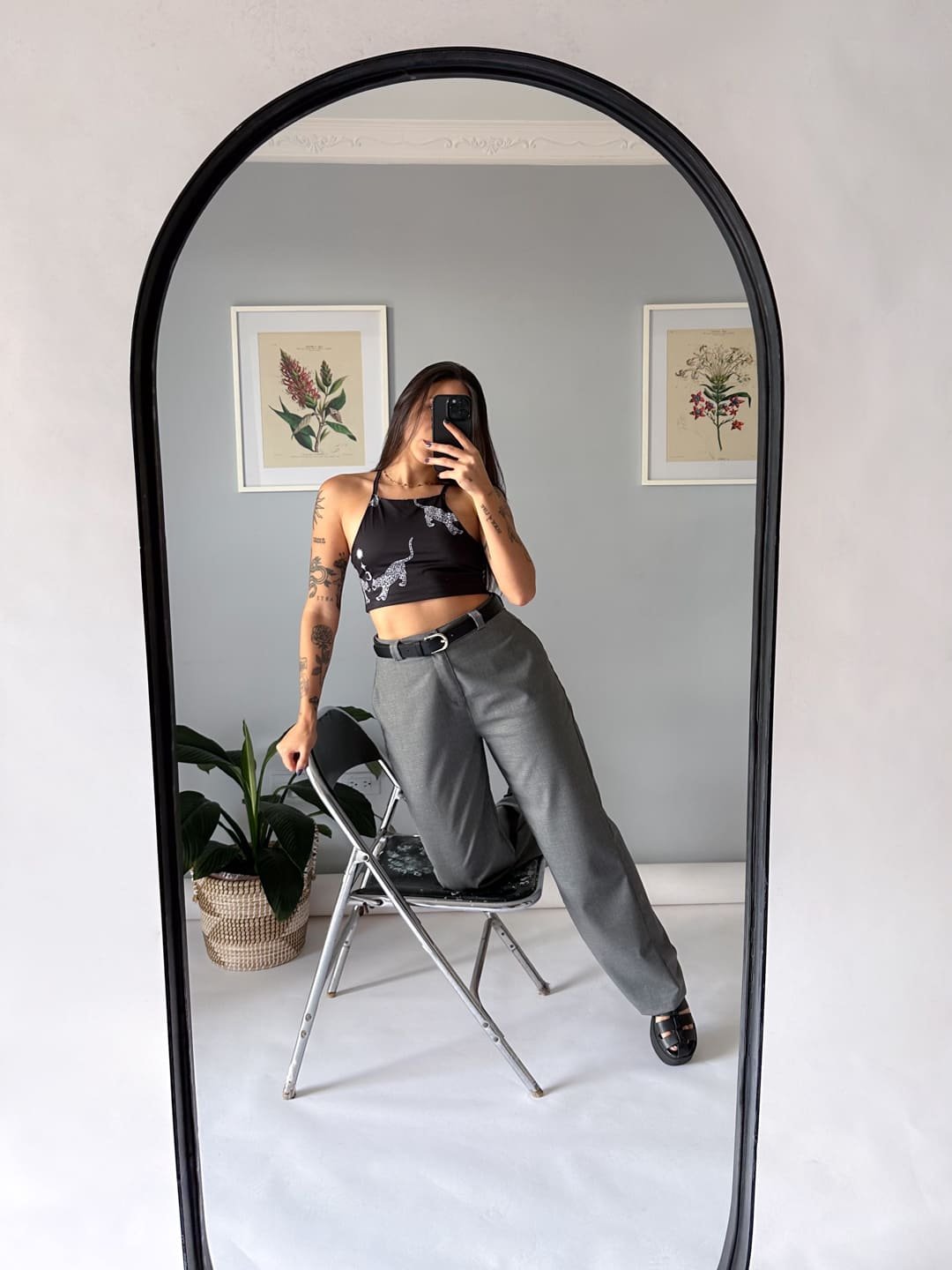 Pant gris bota ancha