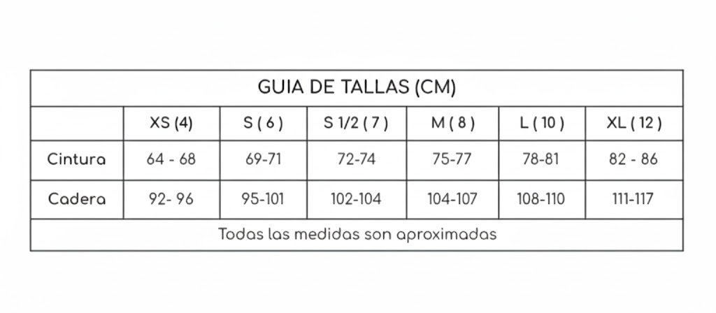Guia de medidas pantalon